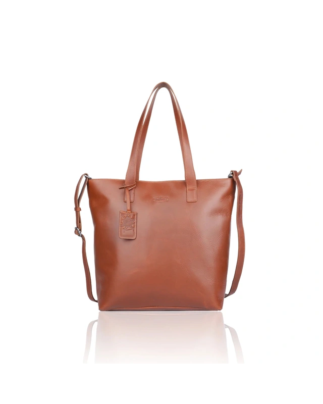 Sparwell SPARWELL  Kreative Kylie Shopper met rits  8165 - cognac - zwart - rood