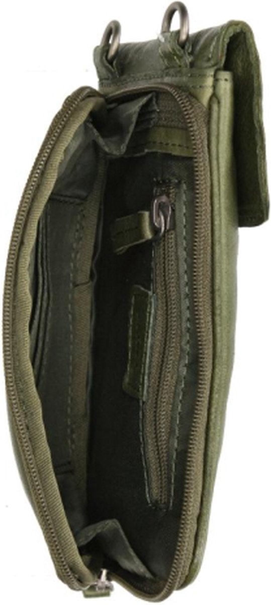 Dubbele schouder okseltas, middeleeuwse retro heren onderarm anti-diefstal portemonnee PU lederen verstelbare bandjes oksel schoudertas outdoor telefoon holster tas,Bruin