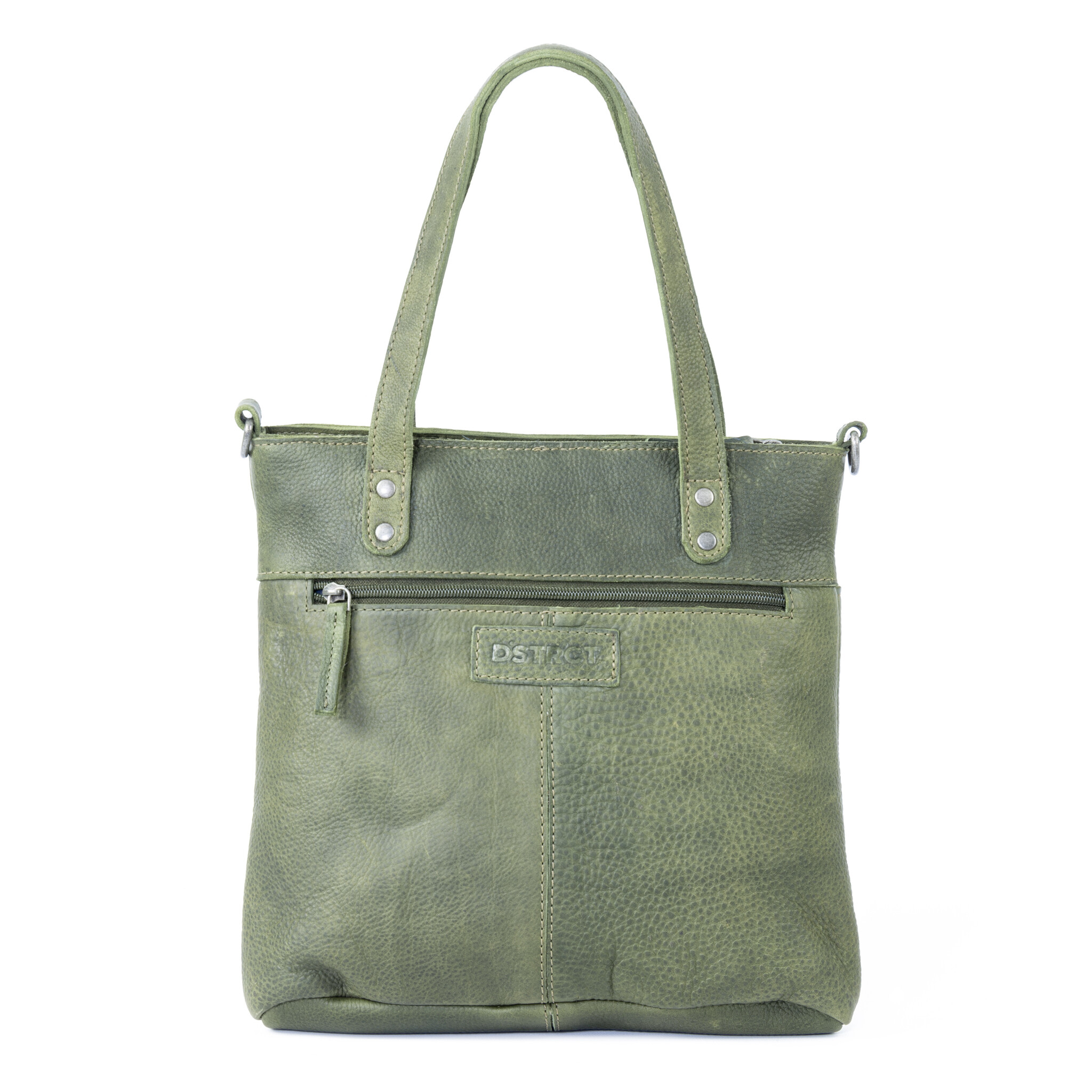 DSTRCT Preston Park Handtas Shopper 381830 zwart groen cognac