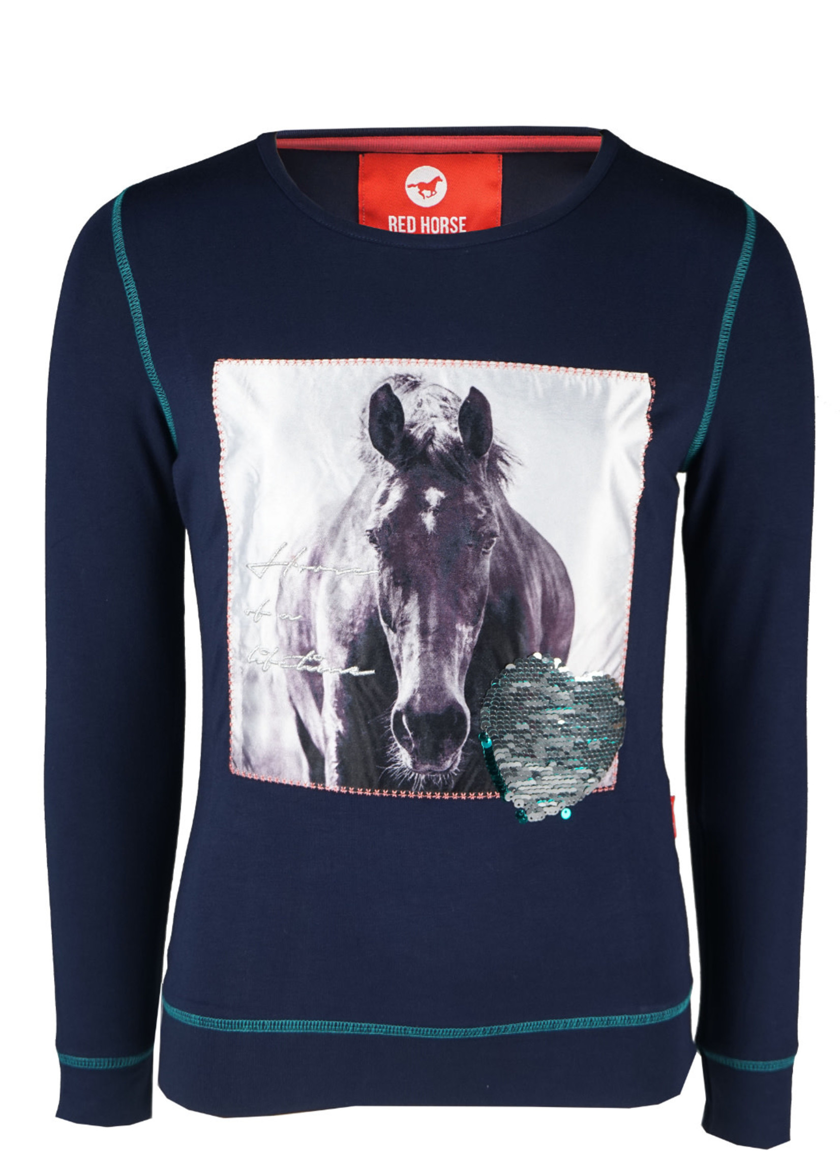 Red Horse Red Horse Long Sleeved t-Shirt Fame | Dark Marine maat 176