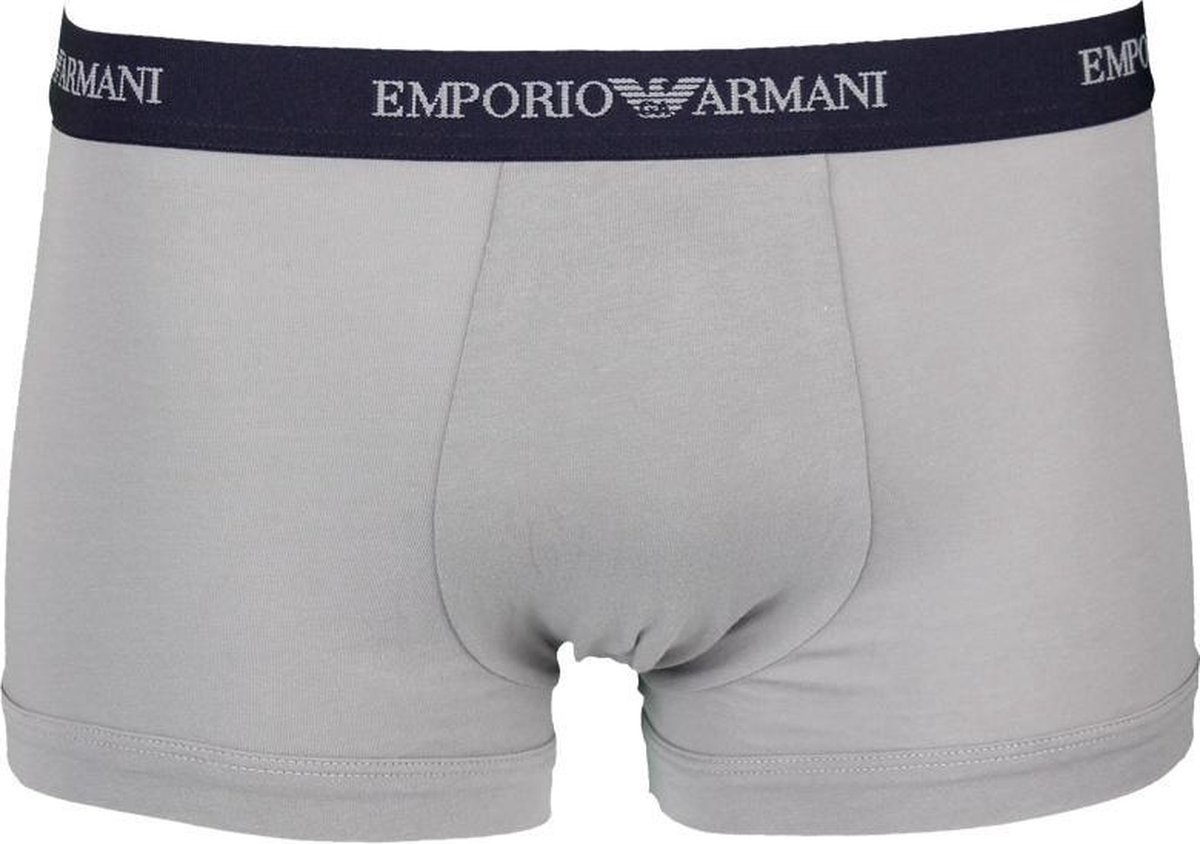 Emporio Armani - Heren - Basis 2-pack Trunk Boxershorts - Blauw / Grijs (L)