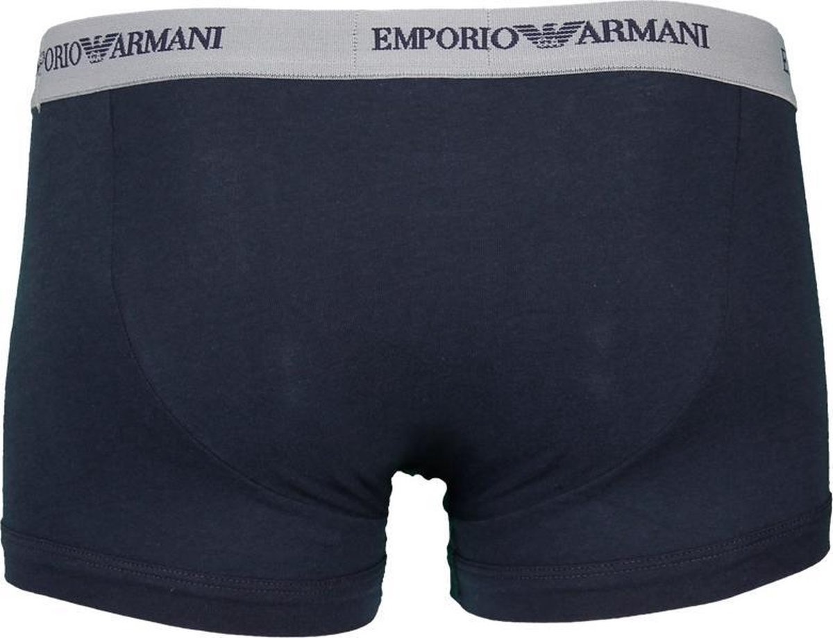 Emporio Armani - Heren - Basis 2-pack Trunk Boxershorts - Blauw / Grijs (L)