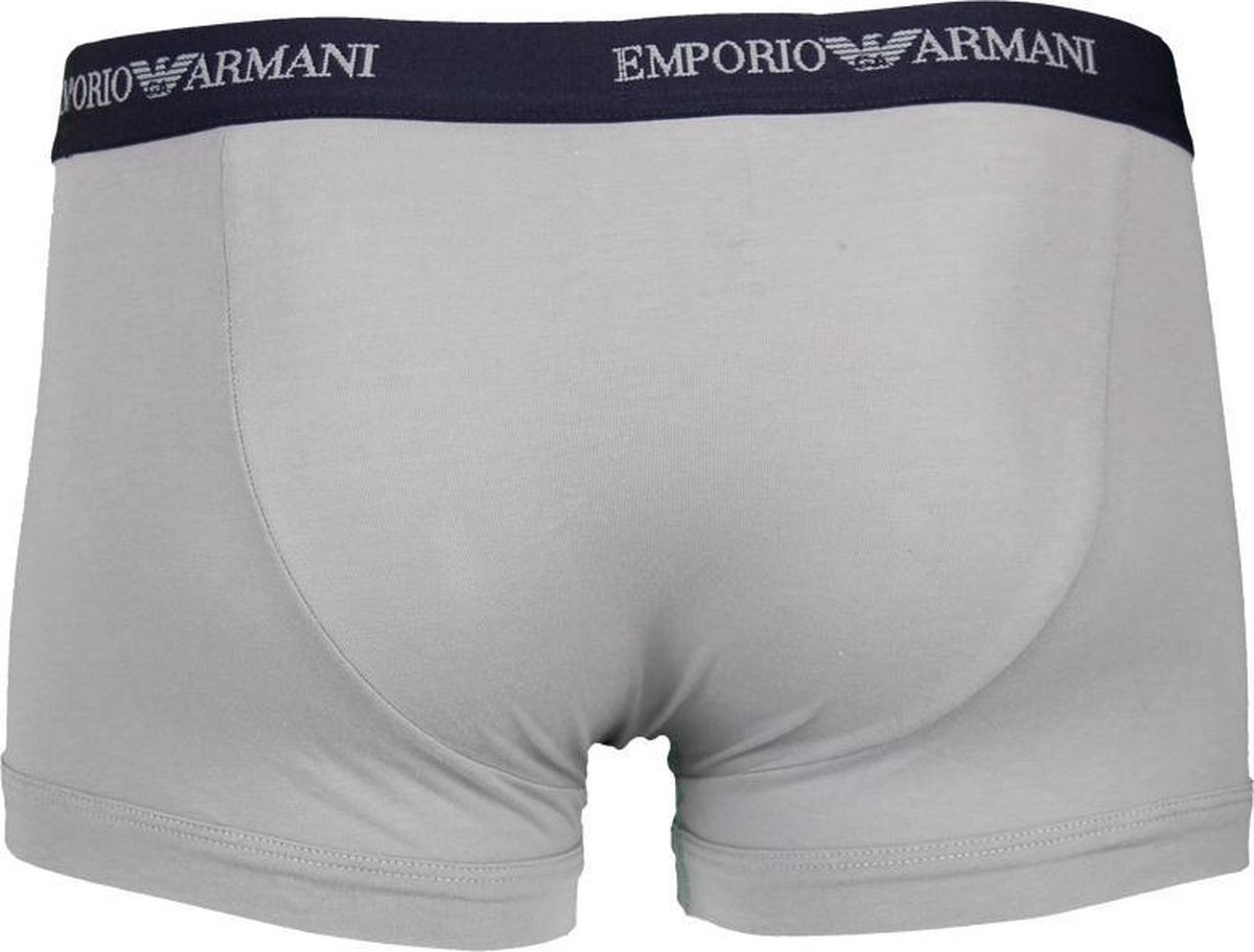Emporio Armani - Heren - Basis 2-pack Trunk Boxershorts - Blauw / Grijs (L)