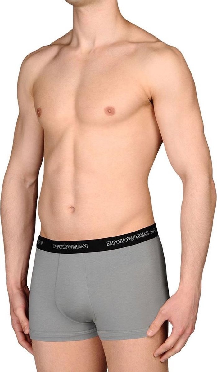Emporio Armani - Heren - Basis 2-pack Trunk Boxershorts - Blauw / Grijs (L)