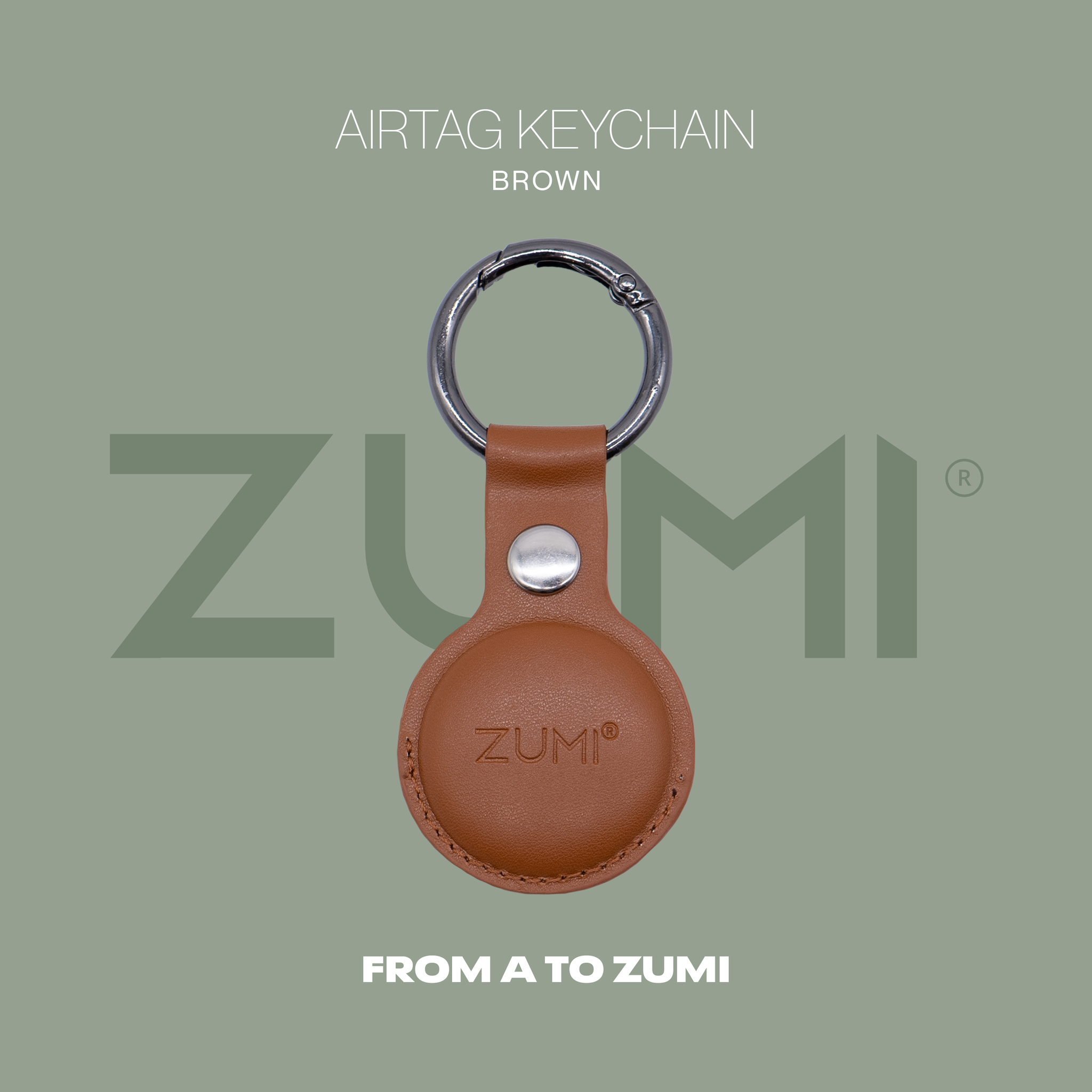 Zumi - AirTag Sleutelhanger (Bruin)