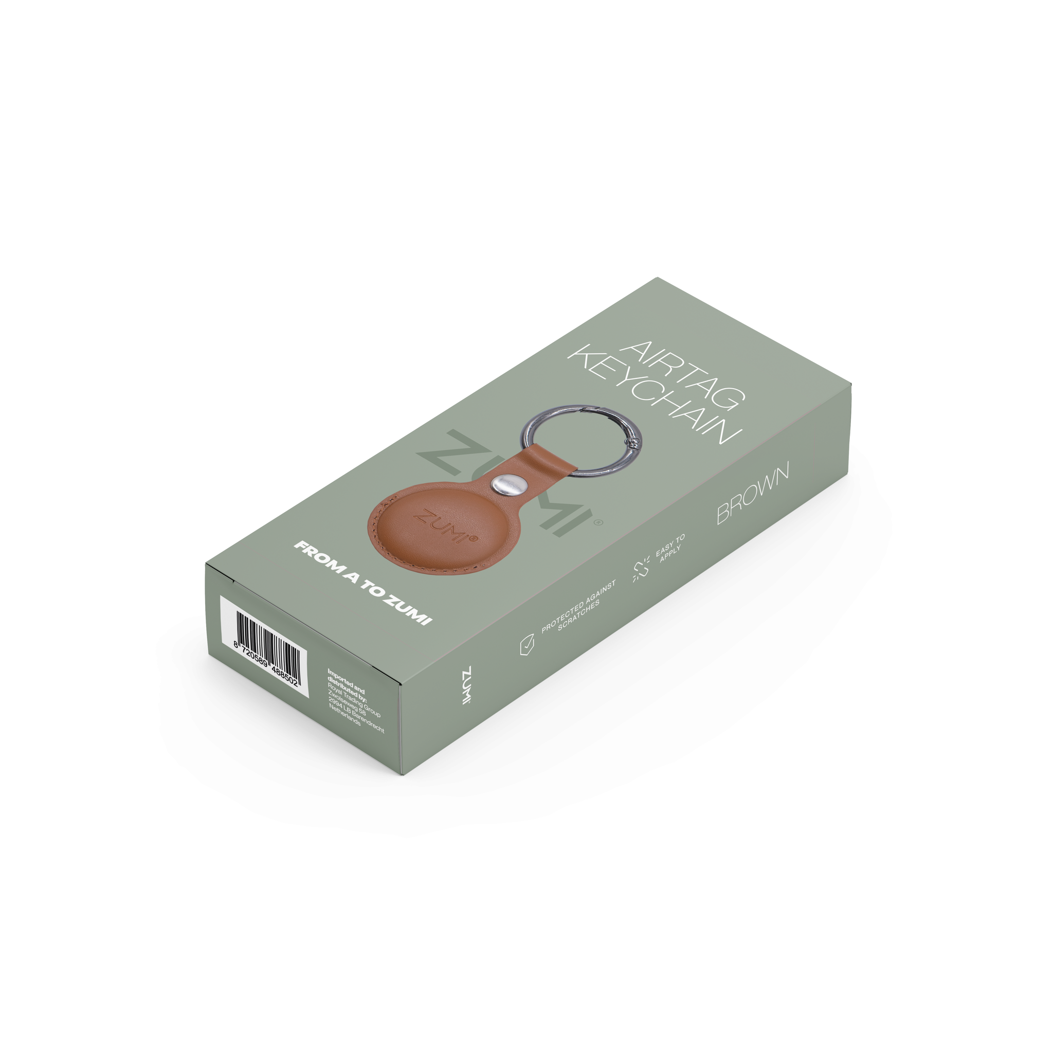 Zumi - AirTag Sleutelhanger (Bruin)