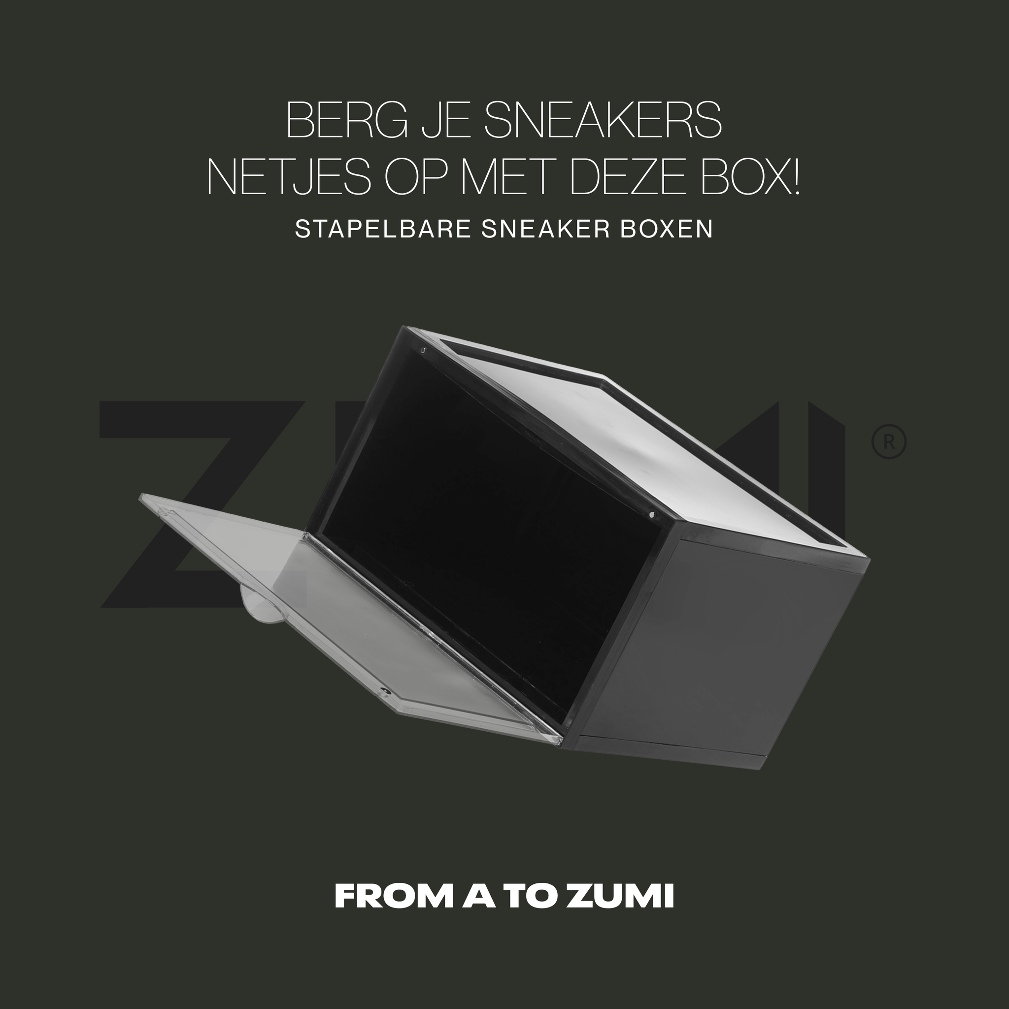 Zumi Sneaker Storage Box - Zwart - 3 Stuks