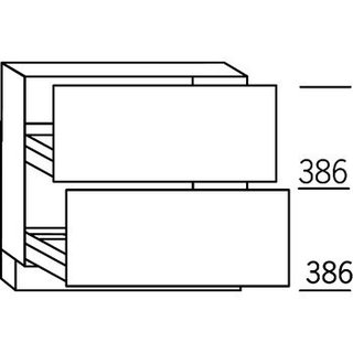 Greep op front Ondiepe onderkast met korven - hoogte 78 cm
