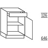 Onderkast, 1 lade, 1 deur, 1 legplank