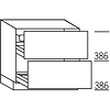 Onderkast, 1 binnenlade, 2 korven