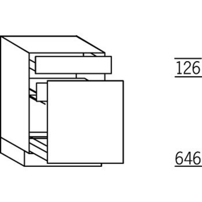 Systemat 'met greep' Onderkast met uittrekfront en binnenlade