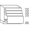 Onderkast, 3 laden, 1 korf