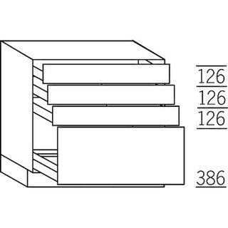 Greep op front Onderkast met korf en laden - hoogte 78 cm