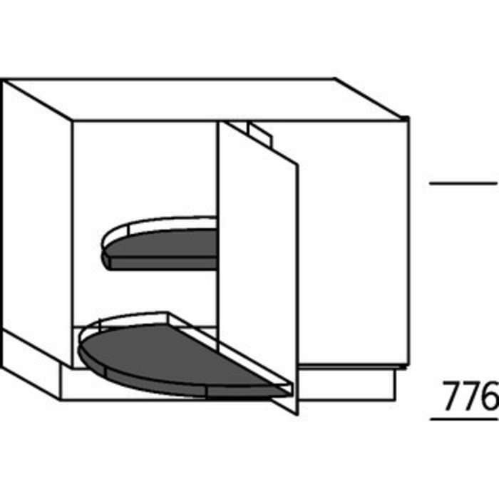 HÄCKER Systemat Hoekonderkast met halfronde draaibodems