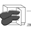 Hoekonderkast, 1 deur, 2 Le Mans zwenk bodems