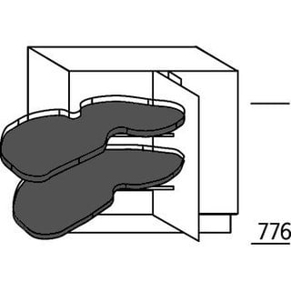 HÄCKER Systemat 'met greep' Hoekonderkast met Le Mans zwenkbodems