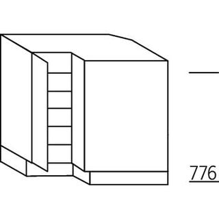 HÄCKER Systemat 'met greep' Hoekonderkast met legplanken