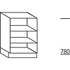 Onderkast regaal, 2 vaste planken