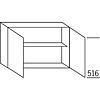 Bovenkast 52,0cm hoog, 2 deuren, 1 legplank