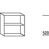 Bovenkastregaal 52,0cm hoog, 1 vaste plank