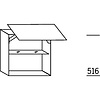 Bovenkast 52,0cm hoog, 1 zwenkdeur, 1 legplank