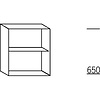 Bovenkastregaal 65,0cm hoog, 1 vaste plank