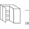 Hoekbovenkast 78,0cm hoog, 2 deuren, 2 legplanken