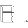 Bovenkastregaal 78,0cm hoog, 2 vaste planken