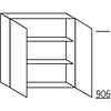 Bovenkast 91,0cm hoog, 2 deuren, 2 legplanken