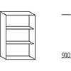 Bovenkastregaal 91,0cm hoog, 2 vaste planken