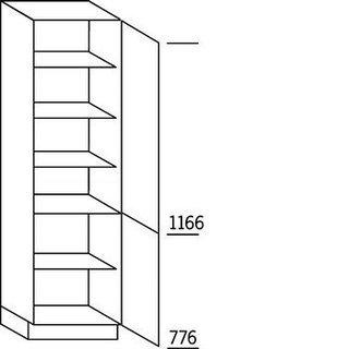 Met greep Hoge kast voor servies - hoogte 195 cm