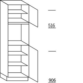 Systemat 'met greep' Hoge kast voor oven - hoogte 195 cm