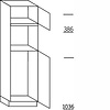 Staande kast 195 cm hoog, 1 vaste blende, 1 deur, 1 inbouwnis, 1 deur met inbouwnis