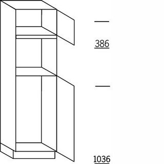 Systemat 'met greep' Hoge kast voor koeler en oven – 195 cm