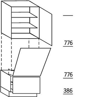 HÄCKER Systemat Hoge kast voor vaatwasser op kniehoogte