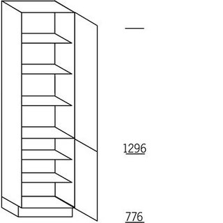 Systemat 'met greep' Hoge kast voor servies - hoogte 208 cm