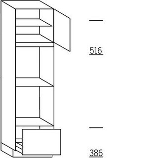 Systemat 'met greep' Hoge kast voor oven - 208 cm