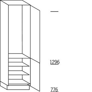 Greep op front Hoge kast voor koeler - hoogte 208 cm