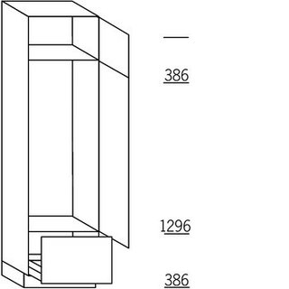 Systemat 'met greep' Hoge kast voor koeler - hoogte 208 cm