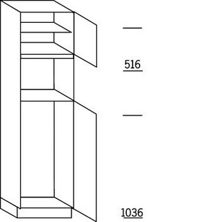 Systemat 'met greep' Hoge kast voor koeler en oven - hoogte 208 cm