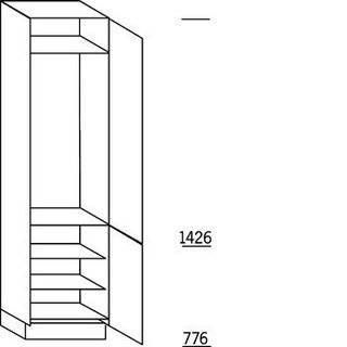 Greep op front Hoge kast voor koeler - hoogte 221 cm