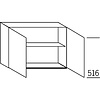 Bovenkast 52,0cm hoog, 2 deuren, 1 legplank