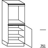 Staande kast 156,0cm korpushoogte, 2 vaste blenden, 1 inbouwnis, 1 deur, 2 legplanken