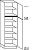 Hoge keukenkast 208 cm hoog, 2 deuren, 5 legplanken