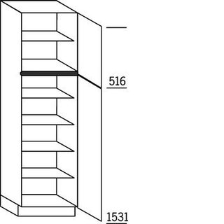 Prog. greeploos Hoge kast voor servies - hoogte 208 cm