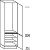 Staande kast 208,0cm korpushoogte, 1 deur met inbouwnis, 1 deur, 2 legplanken