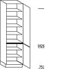 Hoge kast 221 cm hoog, 2 deuren, 6 legplanken