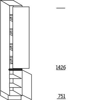 Prog. greeploos Hoge apothekerskast - hoogte 221 cm