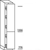 Hoge apothekerskast 195 cm hoog, 2 gekoppelde deuren, 5 verstelbare inhaaktableau's