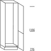 Staande kast 195,0cm korpushoogte, 2 deuren met nis 178,0-189,5cm hoog